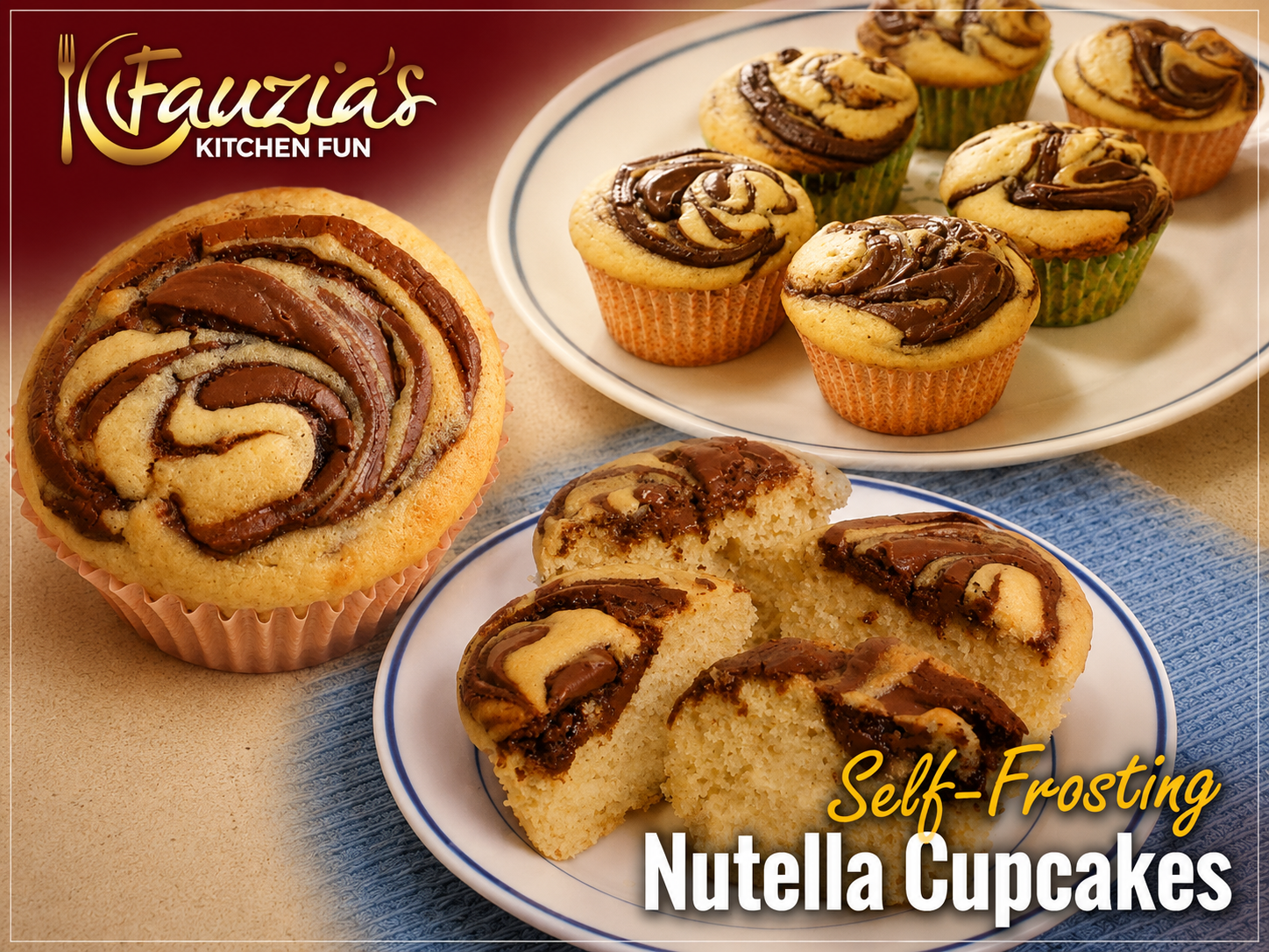 ‘Self-Frosting’ Nutella Cupcakes