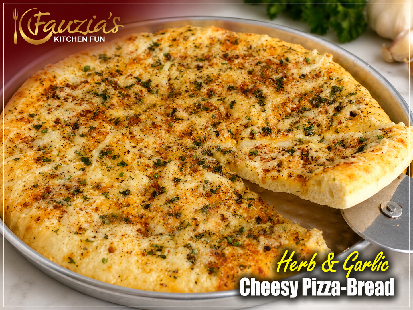 Herb & Garlic Cheesy Pizza-Bread