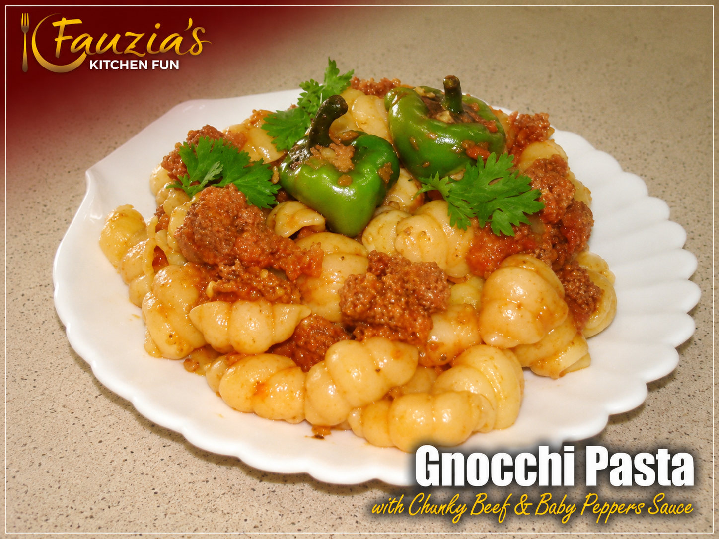 Gnocchi Pasta with Chunky Beef & Baby Peppers Sauce