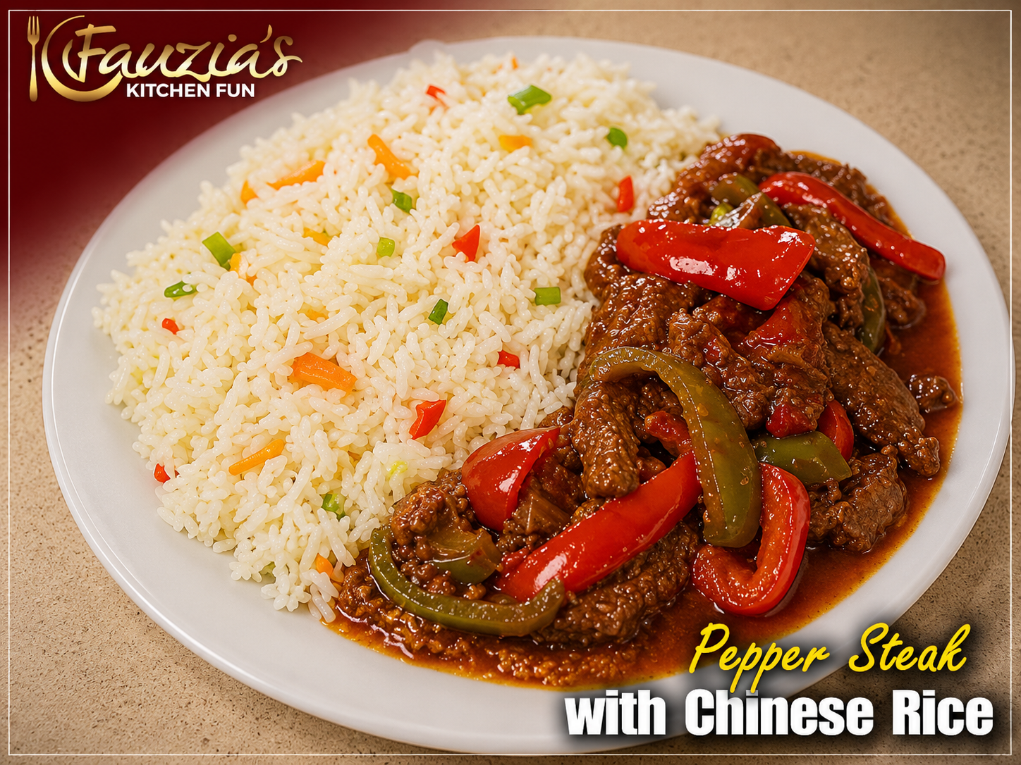 Chinese Rice and Pepper Steak