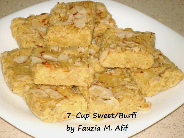 7 Cup Sweet Burfi Fauzia S Kitchen Fun