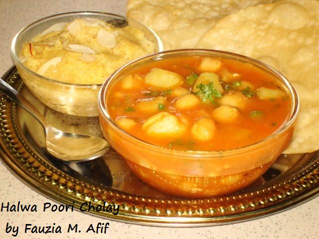 Halwa Poori Cholay Fauzia S Kitchen Fun
