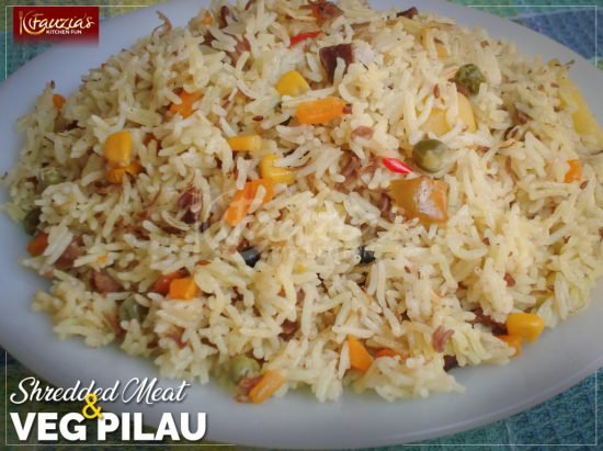 Shredded Meat & Mixed Veggies Pilau