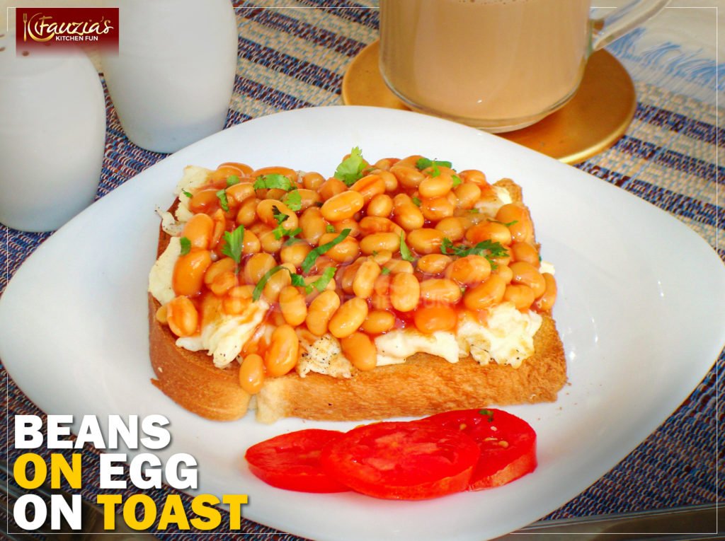 Beans on Scrambled Egg on Toast