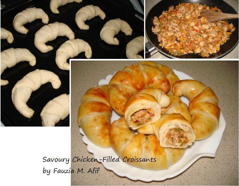 Savoury Chicken-Filled Croissants