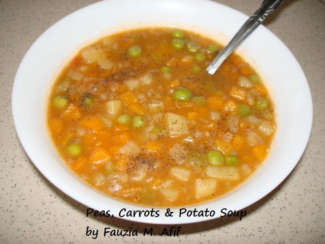 Peas, Carrots and Potato Soup.