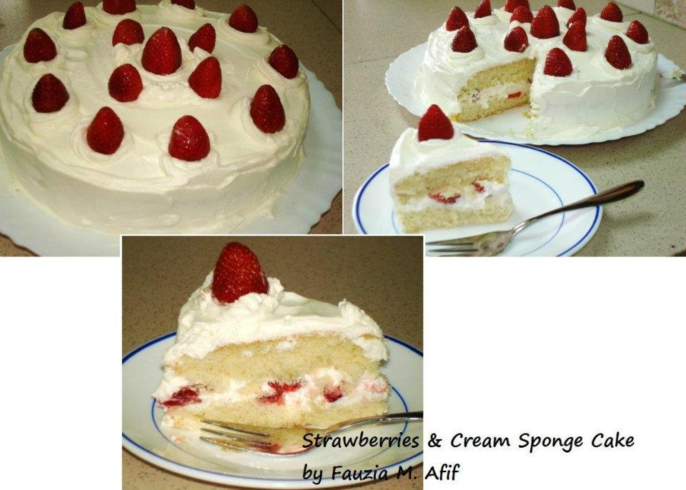 Strawberries & Cream Sponge Cake