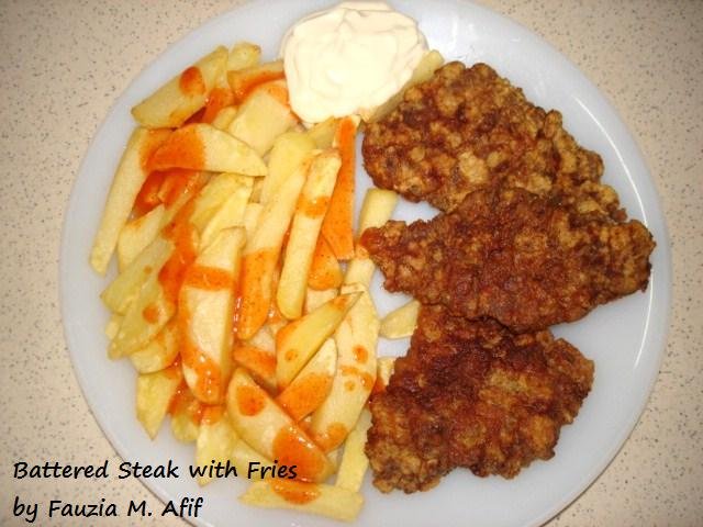 Battered Steak with Fries