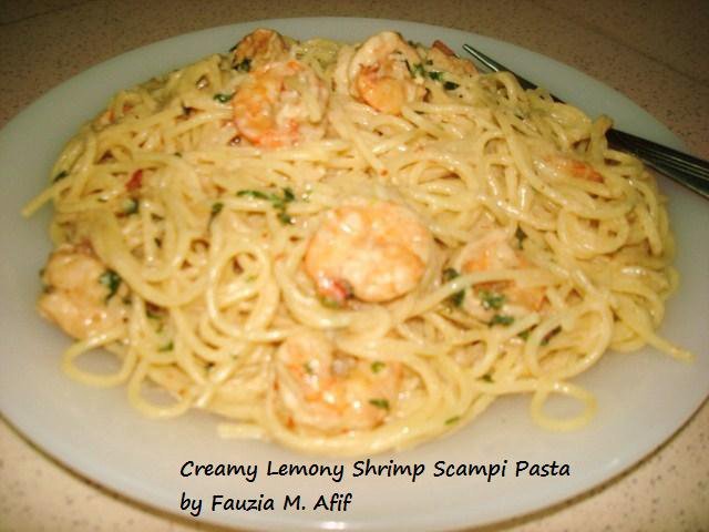 Creamy Lemony Shrimp Scampi Pasta