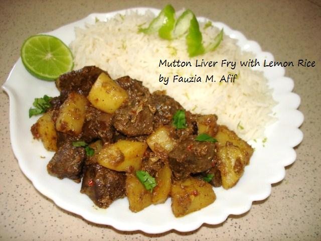 Mutton Liver Fry with Lemon Rice