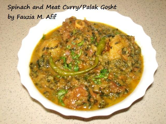 Spinach and Meat Curry/Palak Gosht