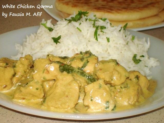 White Chicken Qorma with Rice